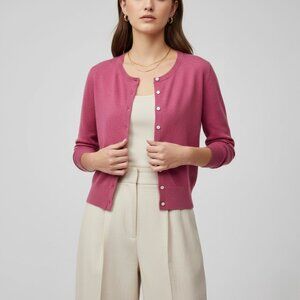 Banana Republic Womens Small Vintage Silk Button Crew Neck Cardigan